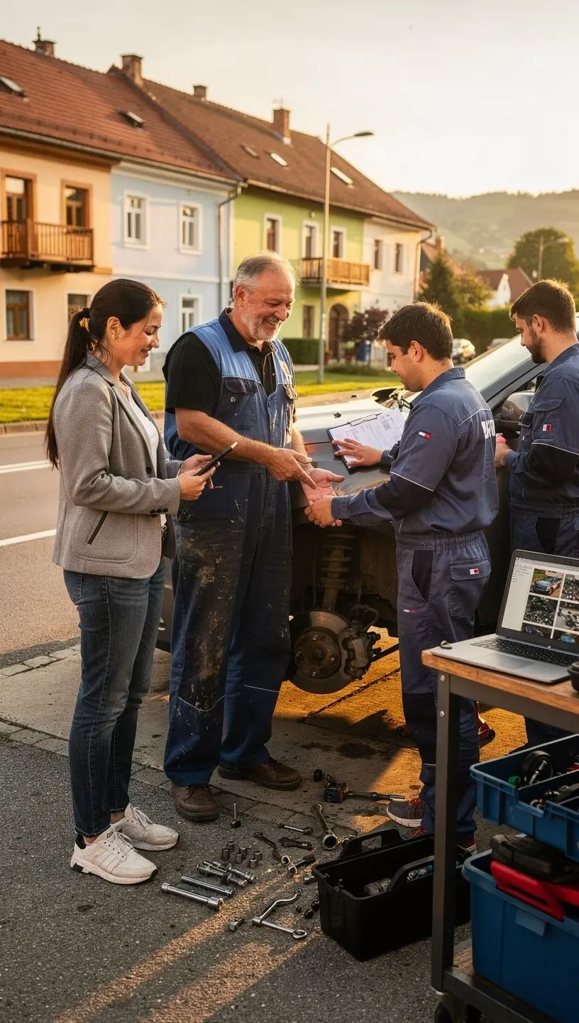 Moderné nástroje používané na diagnostiku a opravu brzdového systému vozidla.