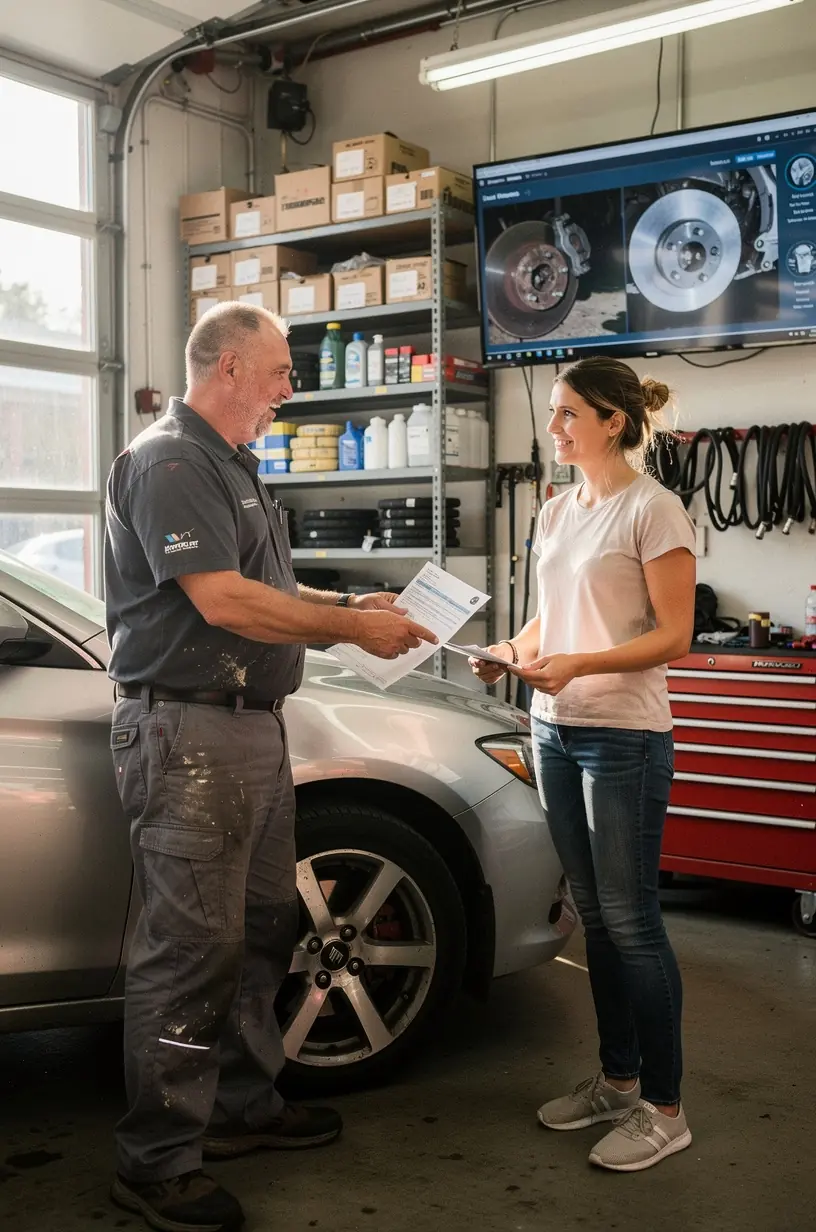 Servisný technik rýchlo opravuje podvozok auta v autoservise na Slovensku.